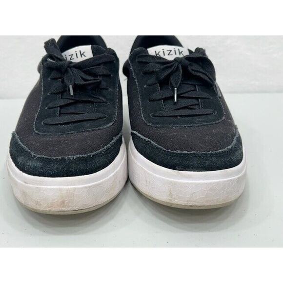 Kizik Sneaker Shoes Low Top Lace Up Canvas Suede Leather Black Mens 6.5 Womens 8 main image 4